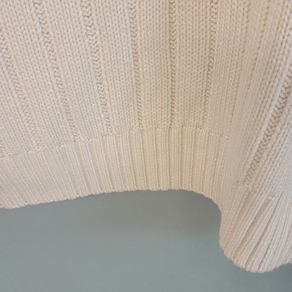 Qmack Cropped Cottage‎ Prairie Womens Sweater Cream Size Large - Picture 8 of 11